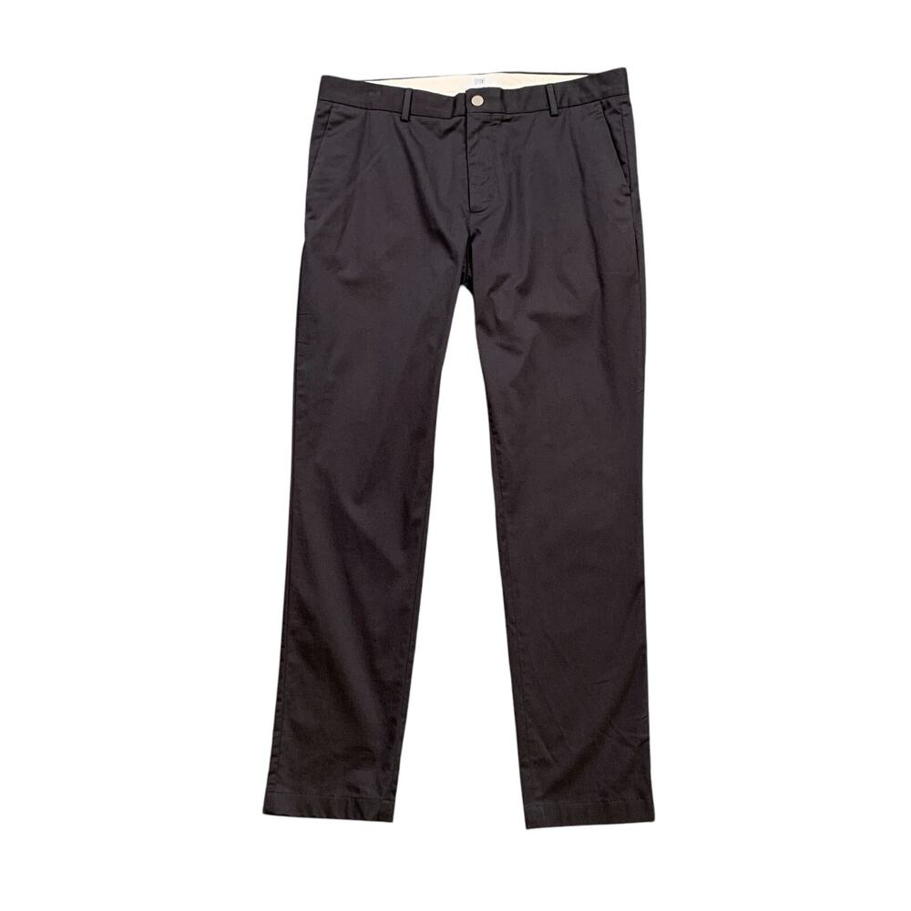 Spoke Pants Mens 34 Charcoal Cotton Stretch Regular Fit Flat Front Chino Trouser